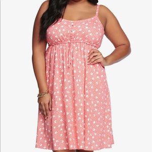 FLORAL DRAWSTRING HENLEY TANK DRESS - TORRID 4